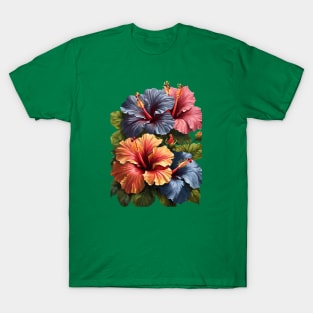 Fantasy Florals Hawaiian Hibiscus Vector Art T-Shirt